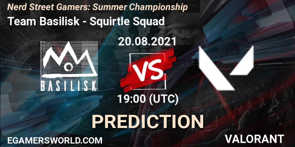 Team Basilisk - Squirtle Squad: прогноз. 20.08.2021 at 19:00, VALORANT, Nerd Street Gamers: Summer Championship