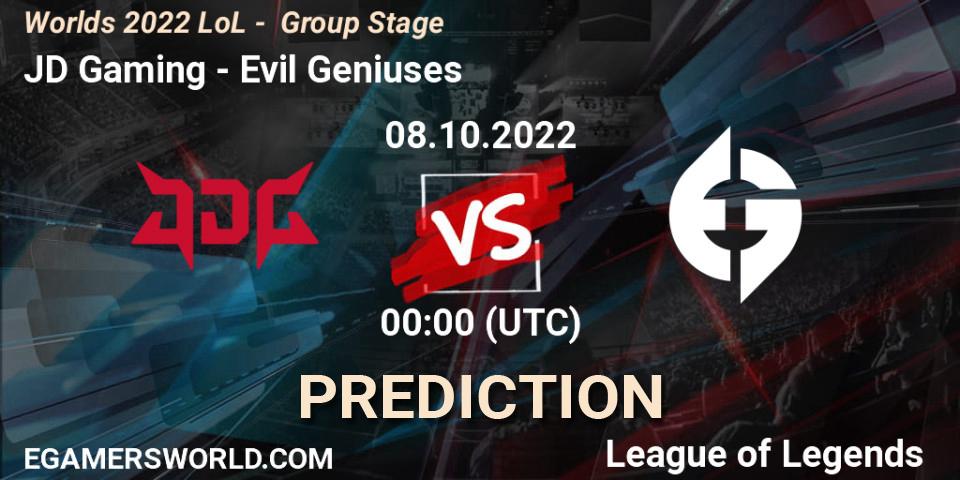 JD Gaming - Evil Geniuses: прогноз. 08.10.22, LoL, Worlds 2022 LoL - Group Stage