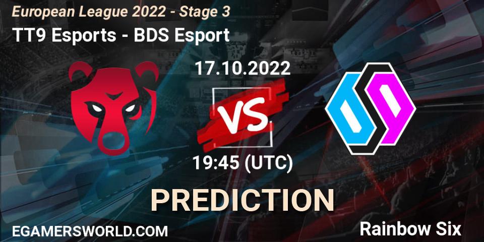 TT9 Esports - BDS Esport: прогноз. 17.10.2022 at 16:00, Rainbow Six, European League 2022 - Stage 3