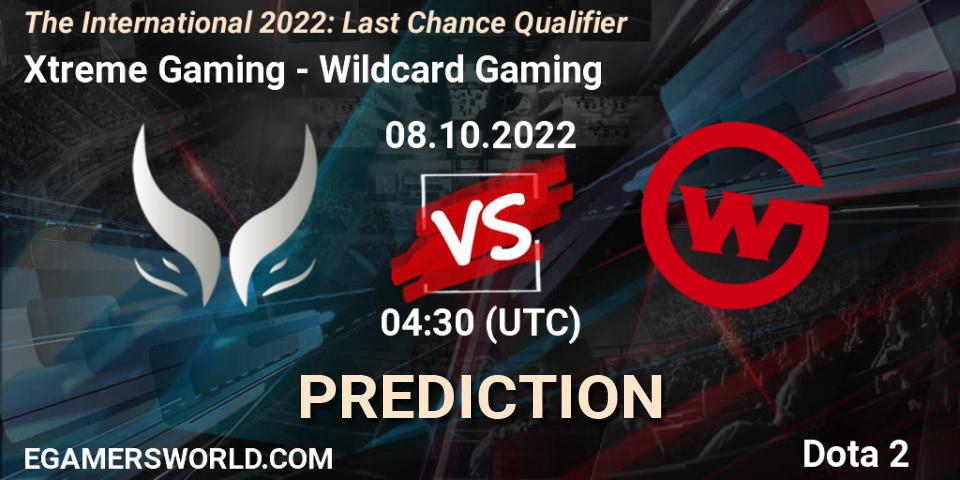 Xtreme Gaming - Wildcard Gaming: прогноз. 08.10.2022 at 04:47, Dota 2, The International 2022: Last Chance Qualifier