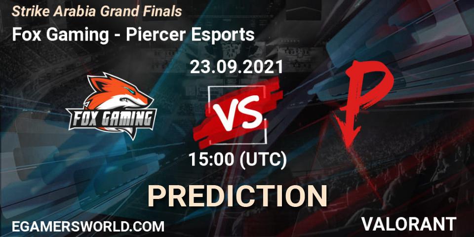Fox Gaming - Piercer Esports: прогноз. 23.09.2021 at 17:00, VALORANT, Strike Arabia Grand Finals