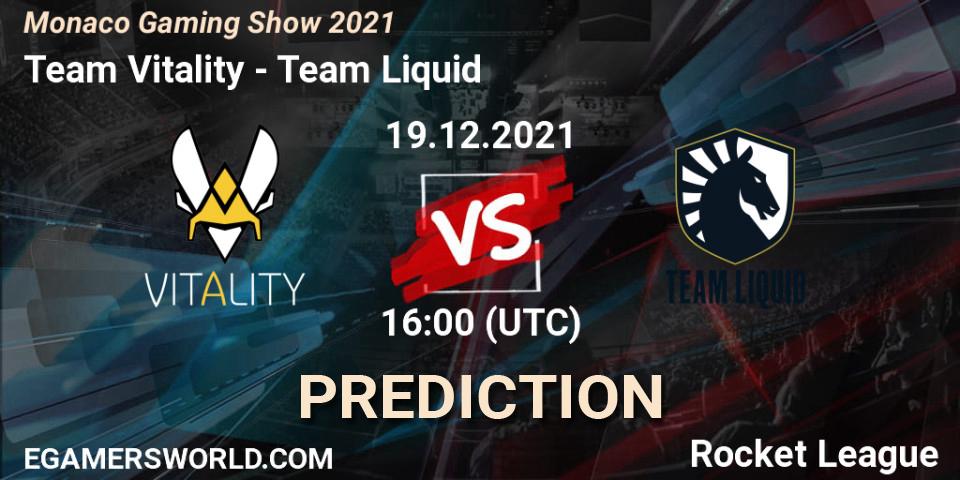 Team Vitality - Team Liquid: прогноз. 19.12.21, Rocket League, Monaco Gaming Show 2021