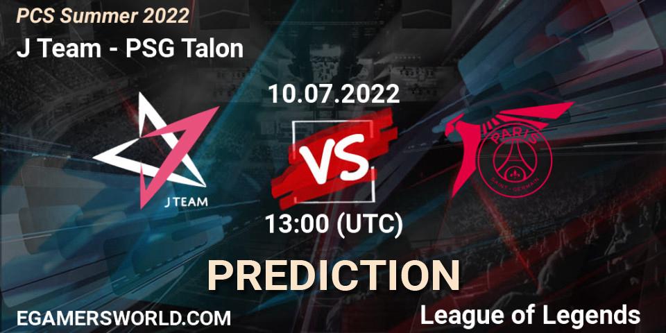 J Team - PSG Talon: прогноз. 10.07.2022 at 13:00, LoL, PCS Summer 2022