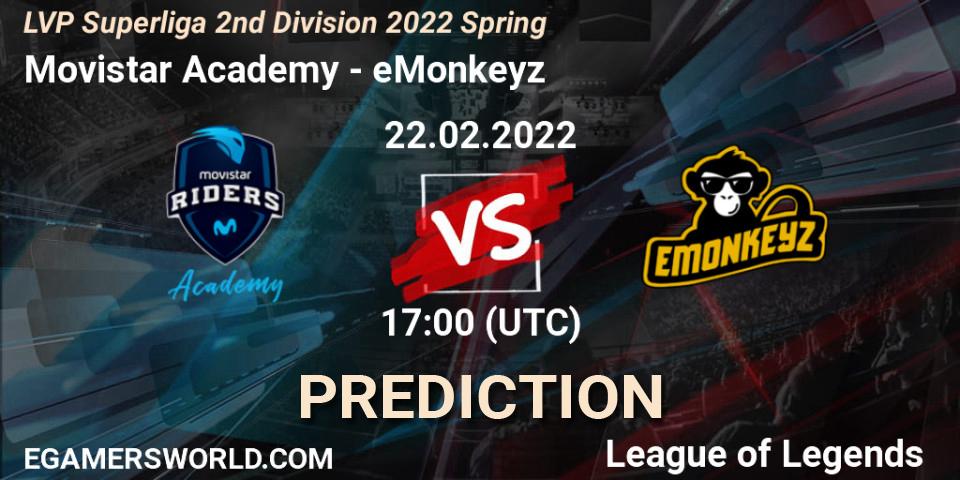 Movistar Academy - eMonkeyz: прогноз. 22.02.22, LoL, LVP Superliga 2nd Division 2022 Spring