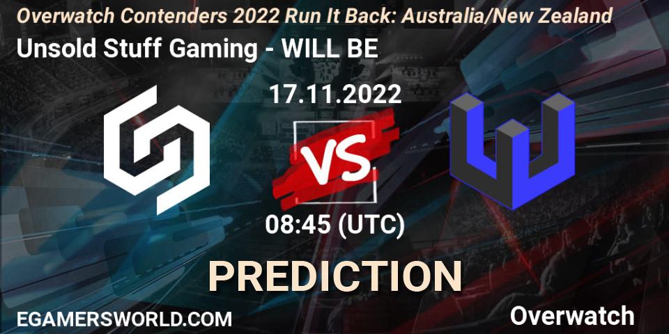 Unsold Stuff Gaming - WILL BE: прогноз. 17.11.2022 at 08:35, Overwatch, Overwatch Contenders 2022 - Australia/New Zealand - November