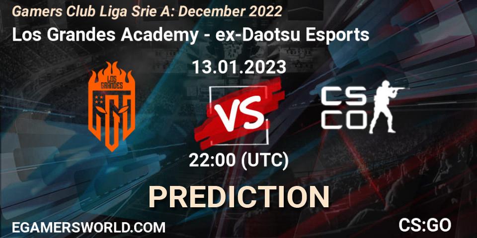 Los Grandes Academy - ex-Daotsu Esports: прогноз. 17.01.2023 at 19:00, Counter-Strike (CS2), Gamers Club Liga Série A: December 2022