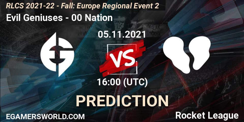 Evil Geniuses - 00 Nation: прогноз. 05.11.2021 at 16:00, Rocket League, RLCS 2021-22 - Fall: Europe Regional Event 2