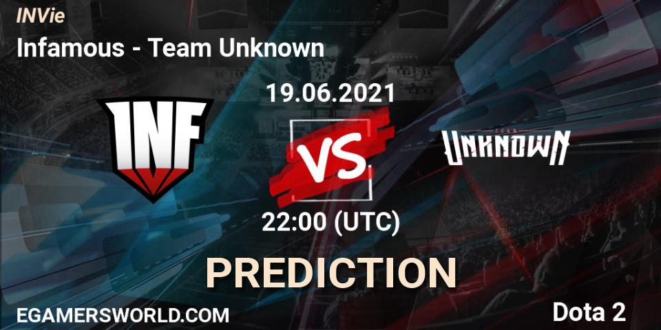 Infamous - Team Unknown: прогноз. 19.06.2021 at 22:35, Dota 2, INVie