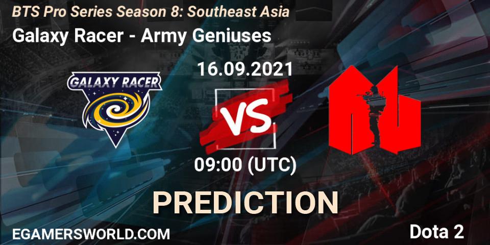 Galaxy Racer - Army Geniuses: прогноз. 16.09.2021 at 09:18, Dota 2, BTS Pro Series Season 8: Southeast Asia