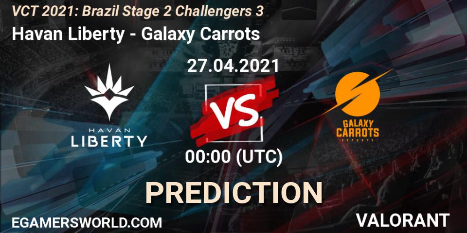 Havan Liberty - Galaxy Carrots: прогноз. 27.04.2021 at 01:15, VALORANT, VCT 2021: Brazil Stage 2 Challengers 3