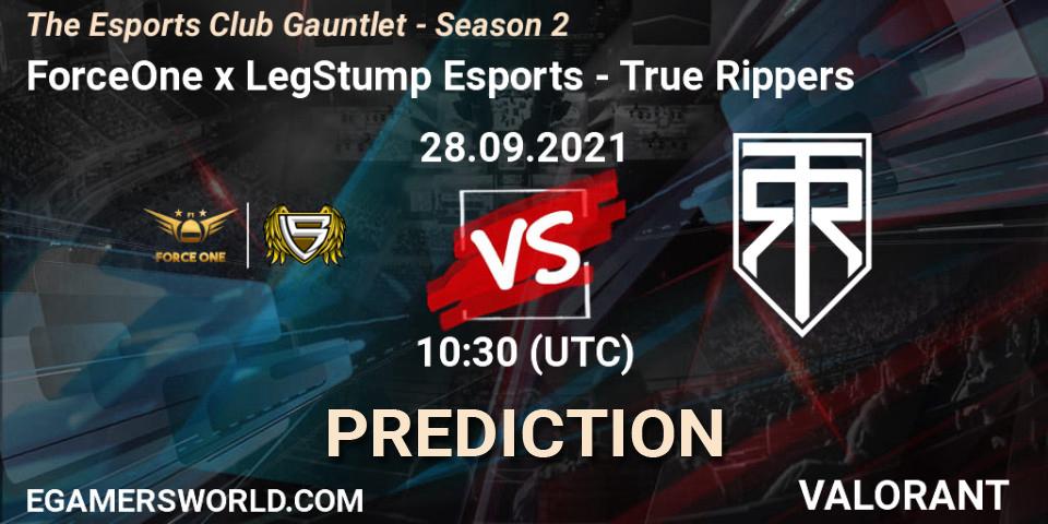 ForceOne x LegStump Esports - True Rippers: прогноз. 28.09.2021 at 10:30, VALORANT, The Esports Club Gauntlet - Season 2