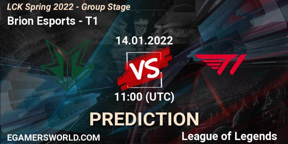 Brion Esports - T1: прогноз. 14.01.2022 at 11:00, LoL, LCK Spring 2022 - Group Stage