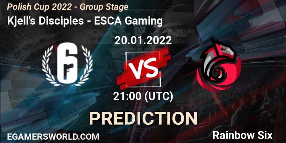 Kjell's Disciples - ESCA Gaming: прогноз. 20.01.2022 at 21:00, Rainbow Six, Polish Cup 2022 - Group Stage