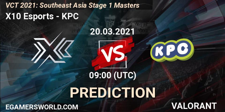X10 Esports - KPC: прогноз. 20.03.2021 at 09:00, VALORANT, VCT 2021: Southeast Asia Stage 1 Masters