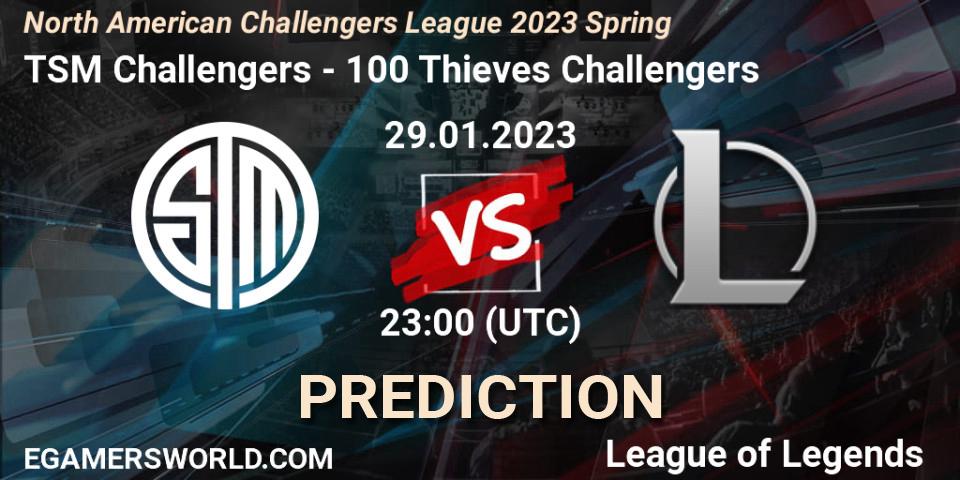 TSM Challengers - 100 Thieves Challengers: прогноз. 29.01.23, LoL, NACL 2023 Spring - Group Stage