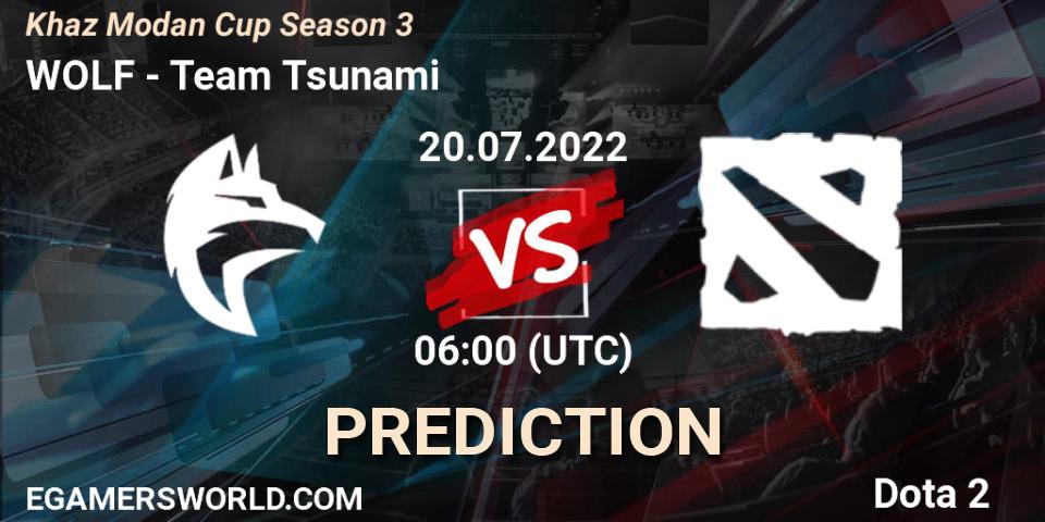 WOLF - Team Tsunami: прогноз. 20.07.2022 at 06:16, Dota 2, Khaz Modan Cup Season 3