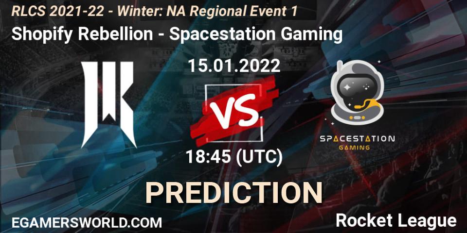 Shopify Rebellion - Spacestation Gaming: прогноз. 15.01.2022 at 18:45, Rocket League, RLCS 2021-22 - Winter: NA Regional Event 1