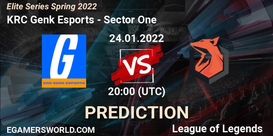 KRC Genk Esports - Sector One: прогноз. 24.01.2022 at 20:00, LoL, Elite Series Spring 2022