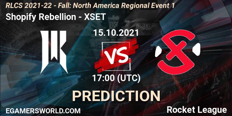 Shopify Rebellion - XSET: прогноз. 15.10.2021 at 17:00, Rocket League, RLCS 2021-22 - Fall: North America Regional Event 1