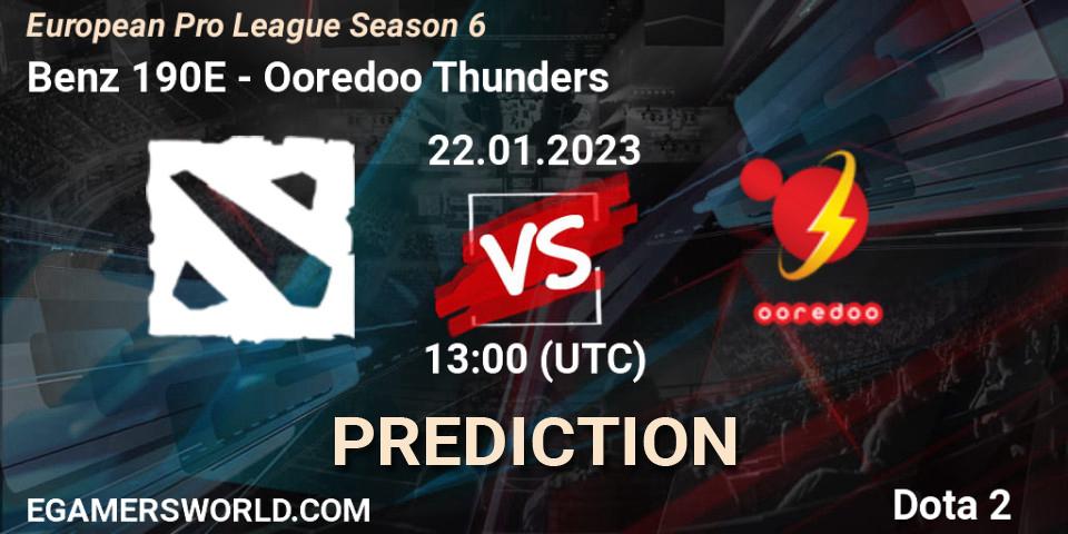 Benz 190E - Ooredoo Thunders: прогноз. 22.01.23, Dota 2, European Pro League Season 6