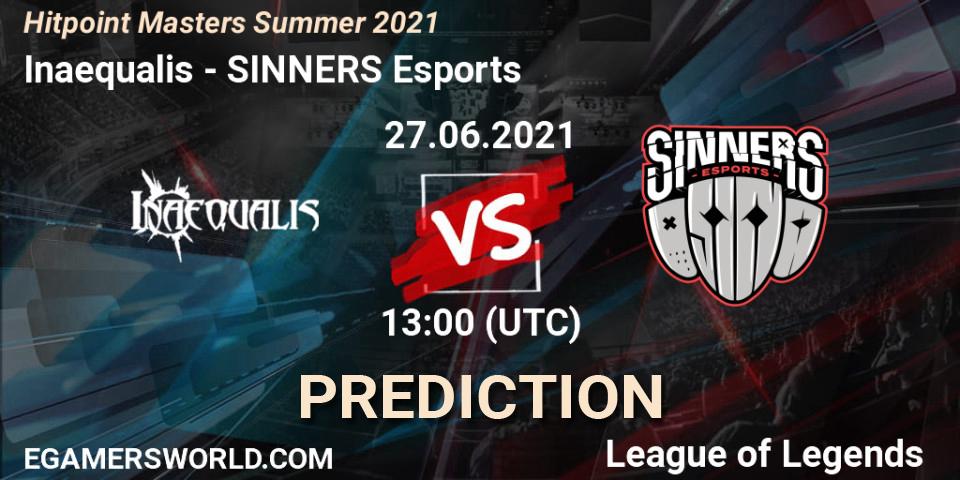 Inaequalis - SINNERS Esports: прогноз. 27.06.2021 at 13:00, LoL, Hitpoint Masters Summer 2021