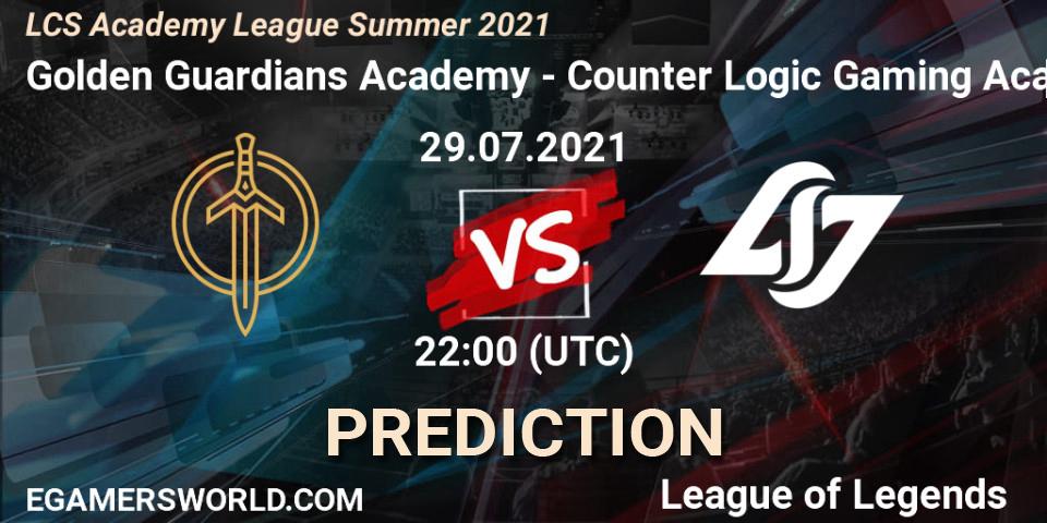 Golden Guardians Academy - Counter Logic Gaming Academy: прогноз. 29.07.2021 at 22:00, LoL, LCS Academy League Summer 2021