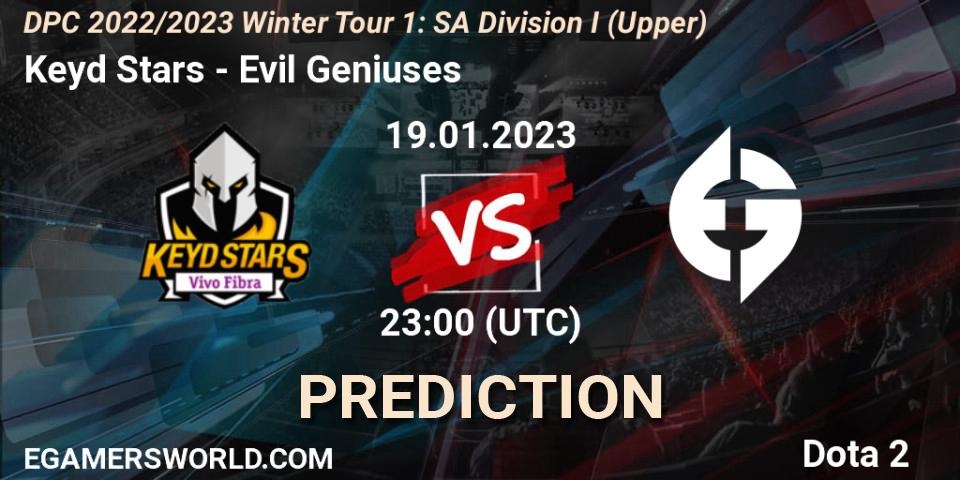Keyd Stars - Evil Geniuses: прогноз. 19.01.23, Dota 2, DPC 2022/2023 Winter Tour 1: SA Division I (Upper) 