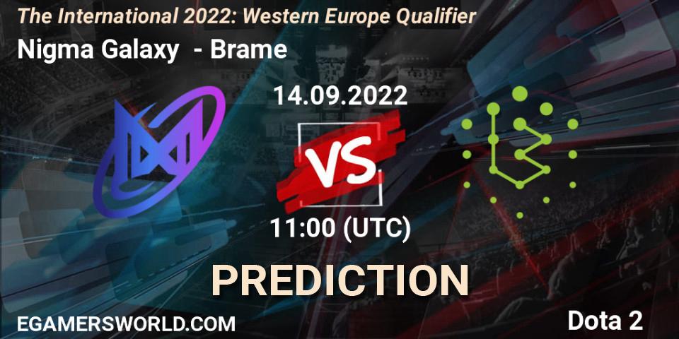 Nigma Galaxy - Brame: прогноз. 14.09.2022 at 11:40, Dota 2, The International 2022: Western Europe Qualifier