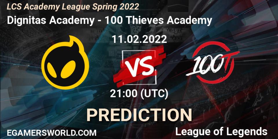 Dignitas Academy - 100 Thieves Academy: прогноз. 11.02.2022 at 21:00, LoL, LCS Academy League Spring 2022