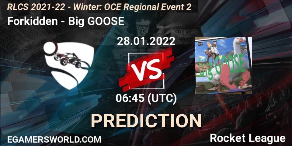 Forkidden - Big GOOSE: прогноз. 28.01.22, Rocket League, RLCS 2021-22 - Winter: OCE Regional Event 2