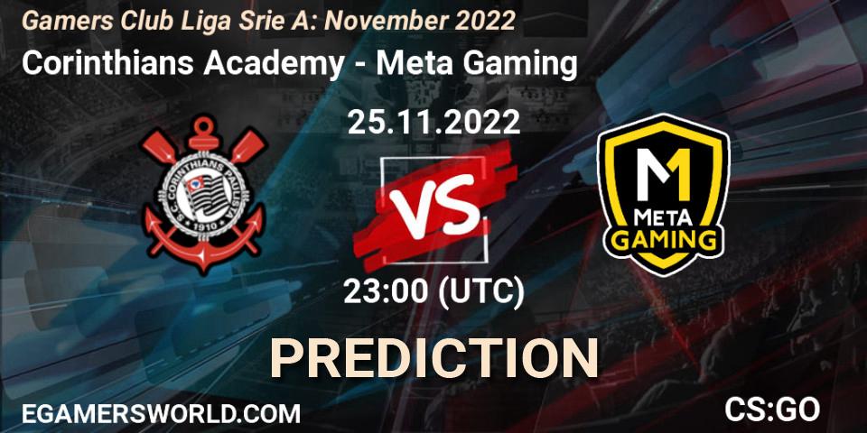 Corinthians Academy - Meta Gaming Brasil: прогноз. 25.11.2022 at 23:00, Counter-Strike (CS2), Gamers Club Liga Série A: November 2022