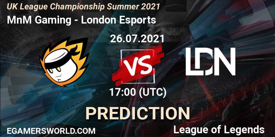 MnM Gaming - London Esports: прогноз. 26.07.2021 at 17:00, LoL, UK League Championship Summer 2021