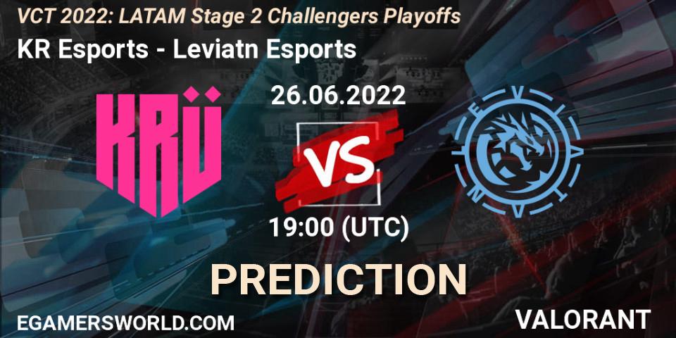 KRÜ Esports - Leviatán Esports: прогноз. 26.06.22, VALORANT, VCT 2022: LATAM Stage 2 Challengers Playoffs