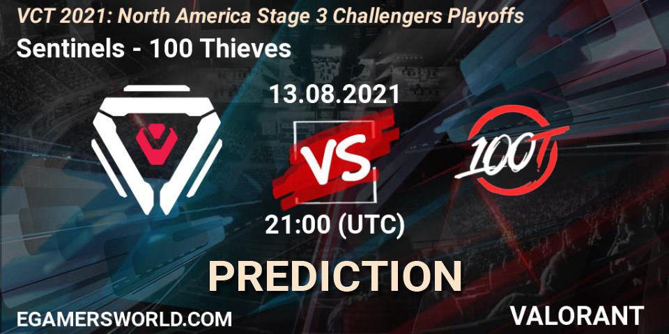 Sentinels - 100 Thieves: прогноз. 13.08.21, VALORANT, VCT 2021: North America Stage 3 Challengers Playoffs