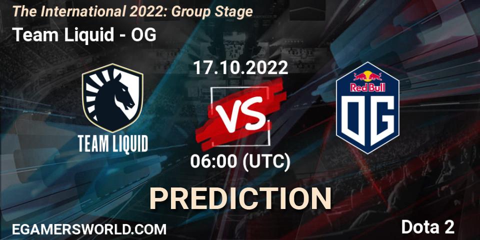 Team Liquid - OG: прогноз. 17.10.2022 at 06:34, Dota 2, The International 2022: Group Stage