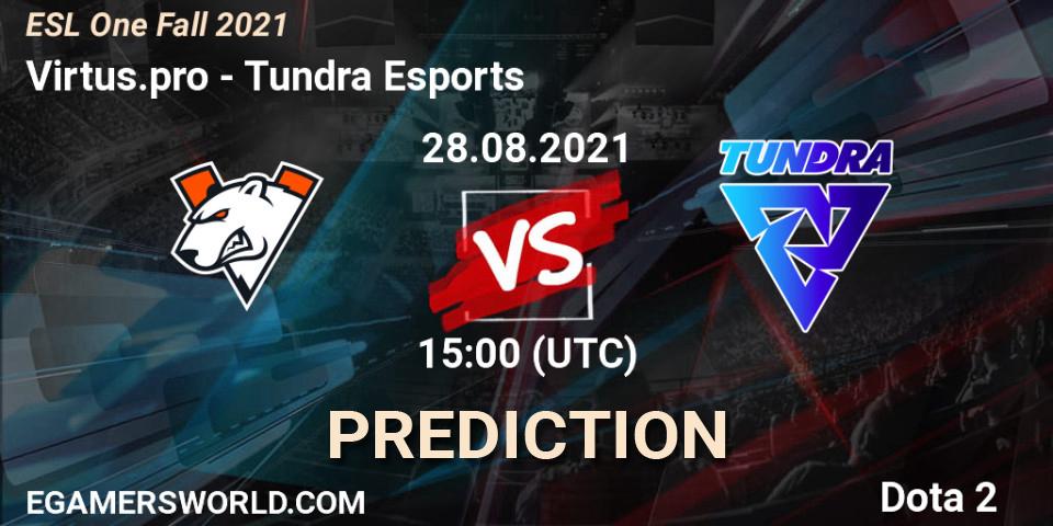 Virtus.pro - Tundra Esports: прогноз. 28.08.21, Dota 2, ESL One Fall 2021