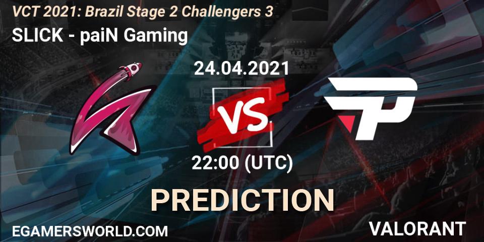 SLICK - paiN Gaming: прогноз. 25.04.2021 at 22:00, VALORANT, VCT 2021: Brazil Stage 2 Challengers 3