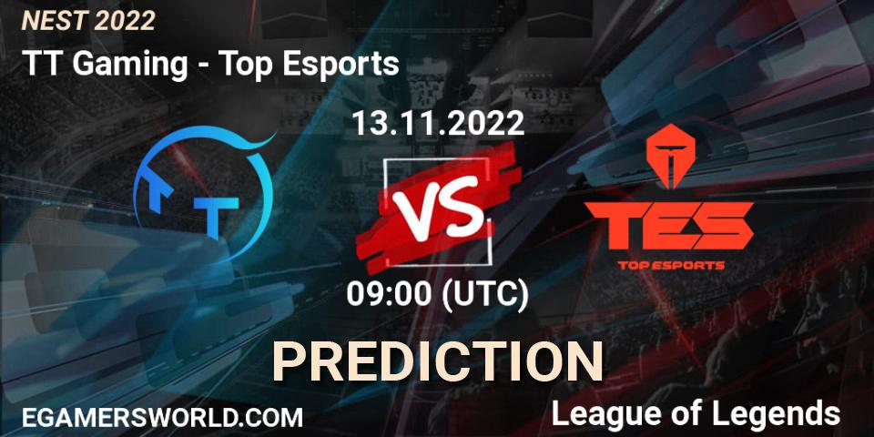 TT Gaming - Top Esports: прогноз. 13.11.2022 at 10:00, LoL, NEST 2022