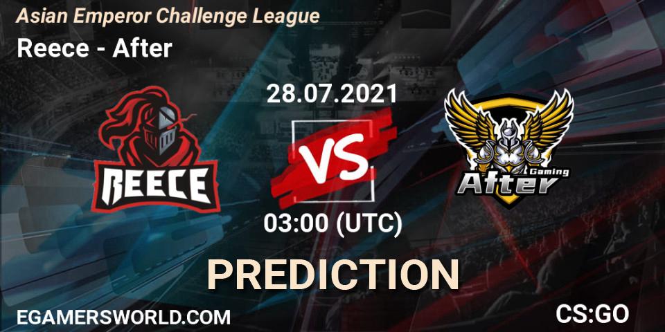 Reece - After: прогноз. 28.07.2021 at 03:00, Counter-Strike (CS2), Asian Emperor Challenge League