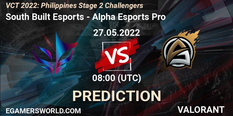 South Built Esports - Alpha Esports Pro: прогноз. 27.05.2022 at 05:00, VALORANT, VCT 2022: Philippines Stage 2 Challengers