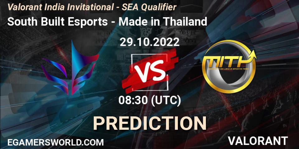 South Built Esports - Made in Thailand: прогноз. 29.10.2022 at 10:00, VALORANT, Valorant India Invitational - SEA Qualifier