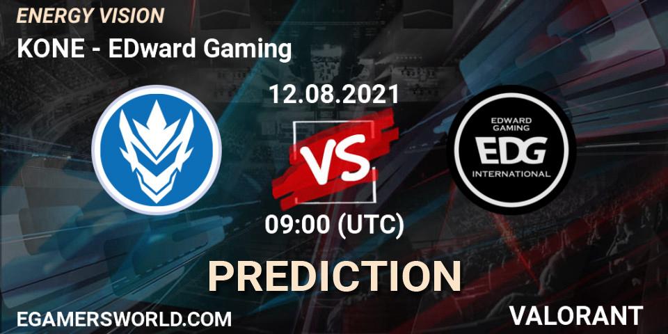 KONE - EDward Gaming: прогноз. 12.08.2021 at 09:00, VALORANT, ENERGY VISION