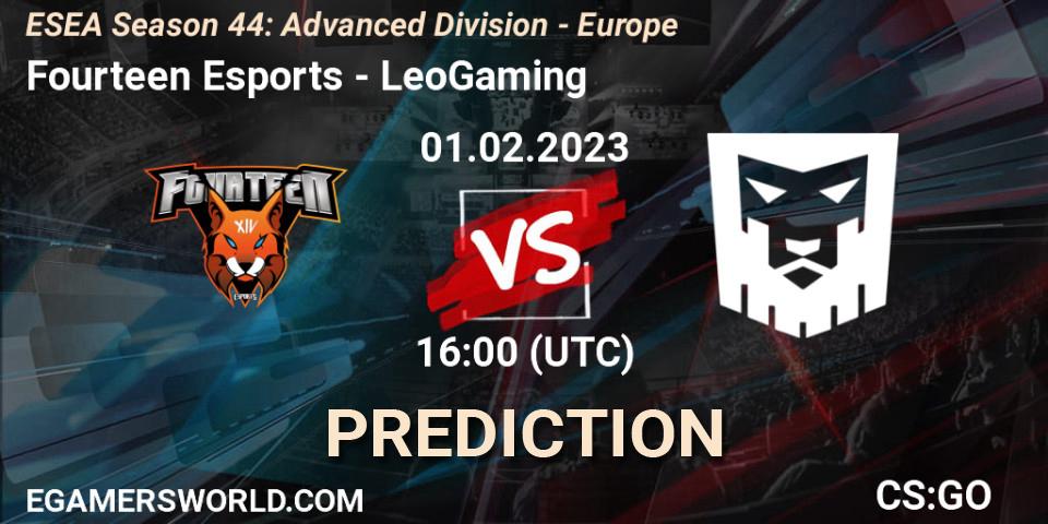 Fourteen Esports - LeoGaming: прогноз. 10.02.2023 at 15:00, Counter-Strike (CS2), ESEA Season 44: Advanced Division - Europe