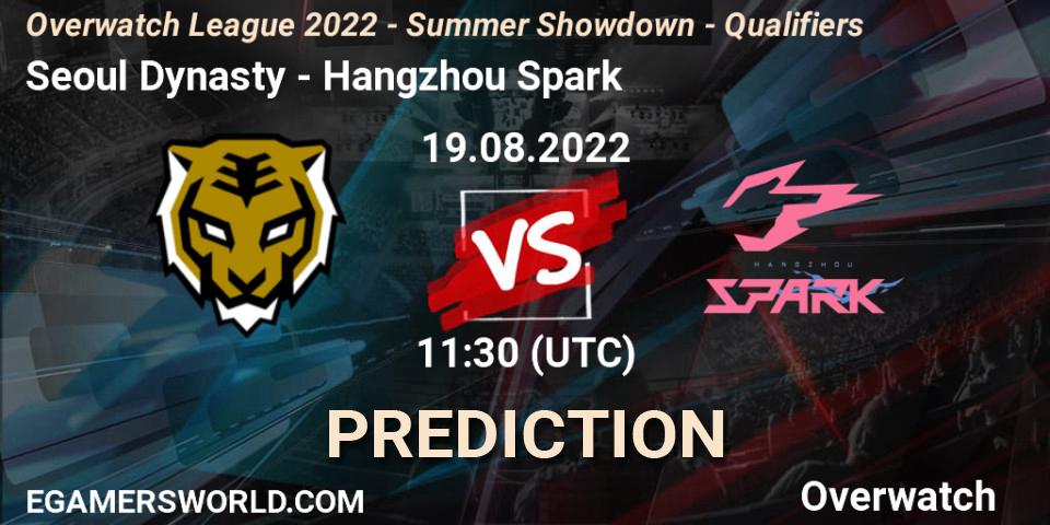 Seoul Dynasty - Hangzhou Spark: прогноз. 19.08.2022 at 11:30, Overwatch, Overwatch League 2022 - Summer Showdown - Qualifiers