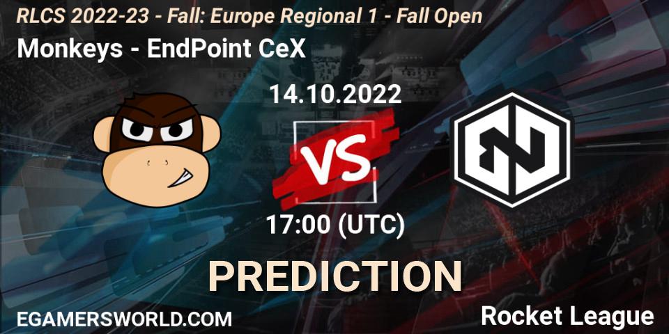 Monkeys - EndPoint CeX: прогноз. 14.10.2022 at 15:00, Rocket League, RLCS 2022-23 - Fall: Europe Regional 1 - Fall Open