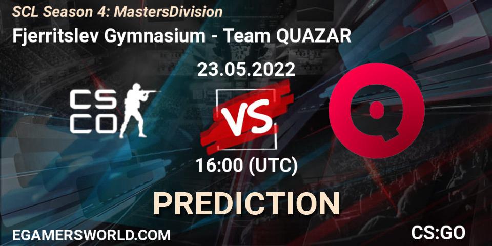 Fjerritslev Gymnasium - QUAZAR: прогноз. 23.05.2022 at 16:00, Counter-Strike (CS2), SCL Season 4: Masters Division