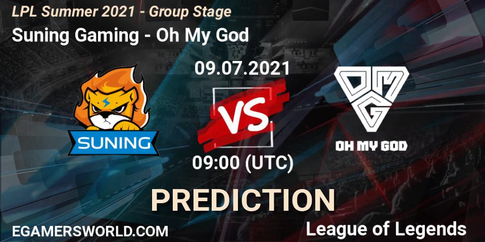 Suning Gaming - Oh My God: прогноз. 09.07.2021 at 09:00, LoL, LPL Summer 2021 - Group Stage