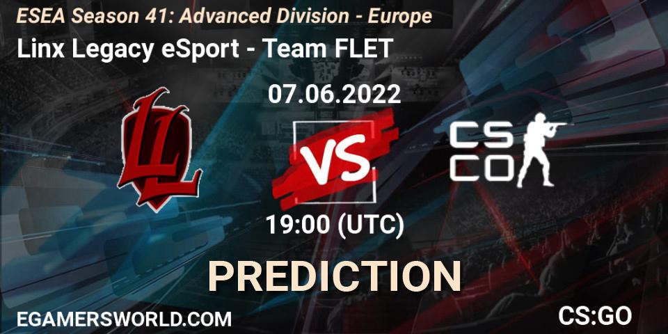 Linx Legacy eSport - Team FLET: прогноз. 07.06.2022 at 19:00, Counter-Strike (CS2), ESEA Season 41: Advanced Division - Europe