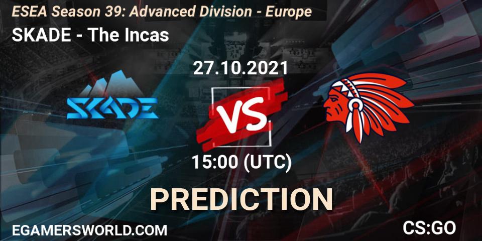 SKADE - The Incas: прогноз. 27.10.2021 at 15:00, Counter-Strike (CS2), ESEA Season 39: Advanced Division - Europe