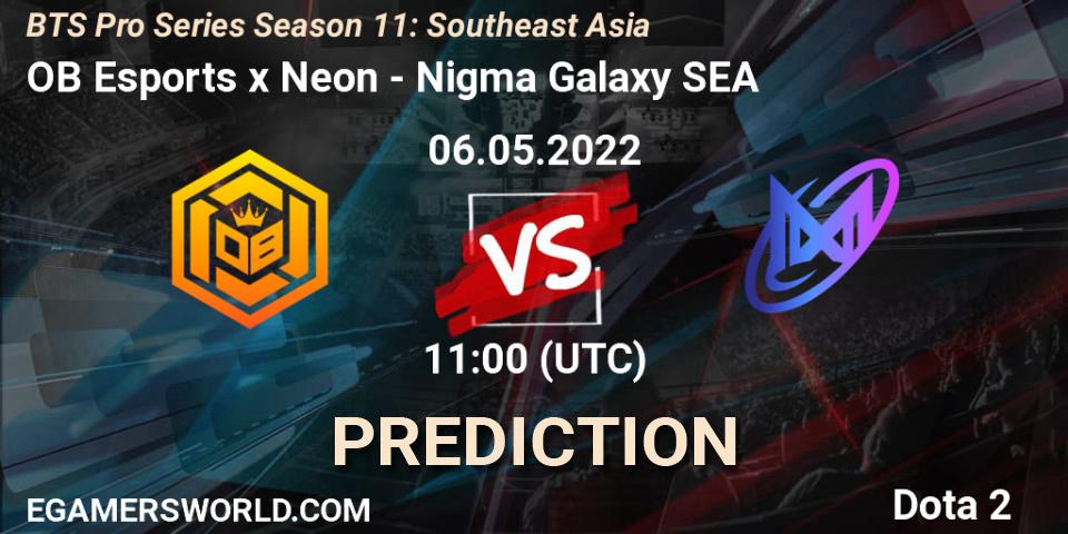 OB Esports x Neon - Nigma Galaxy SEA: прогноз. 06.05.2022 at 11:29, Dota 2, BTS Pro Series Season 11: Southeast Asia